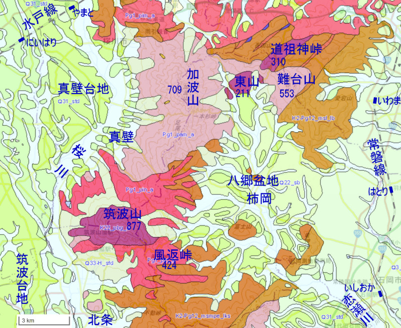 Geological map around Mt.Tsukuba