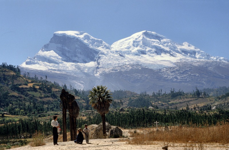 Huascaran and buried central plaza of Yungay