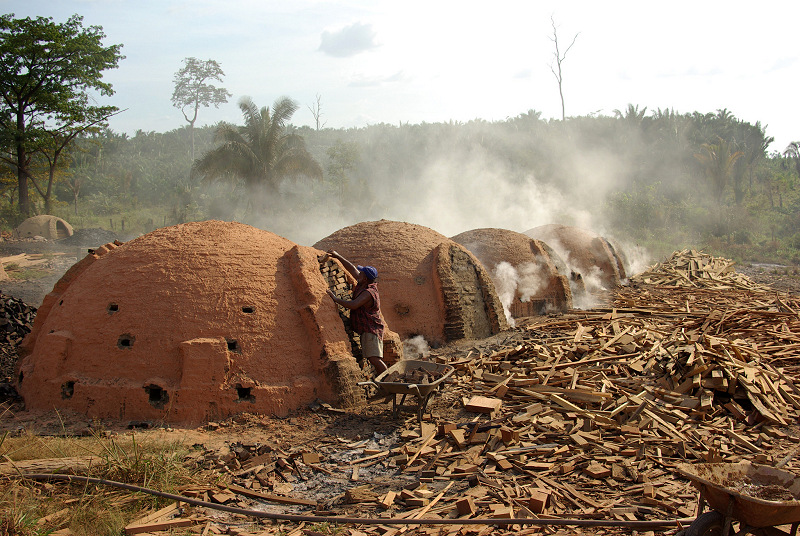 Charcoal kilns along the Trans-Amazonian Highway