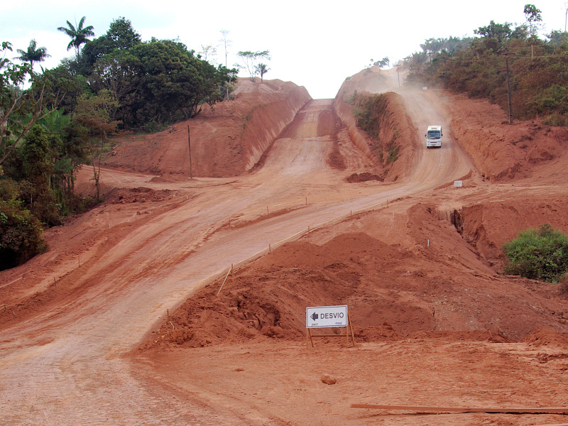Trans-Amazonian Highway during large-scale renovation work