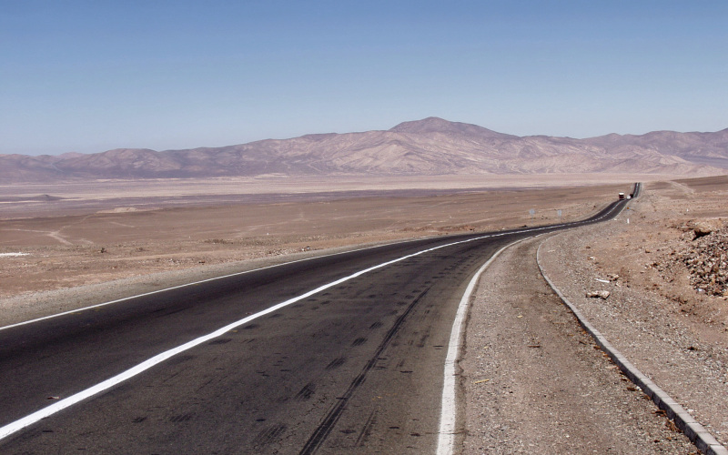 Pan American Highway going through the Atacama Desert