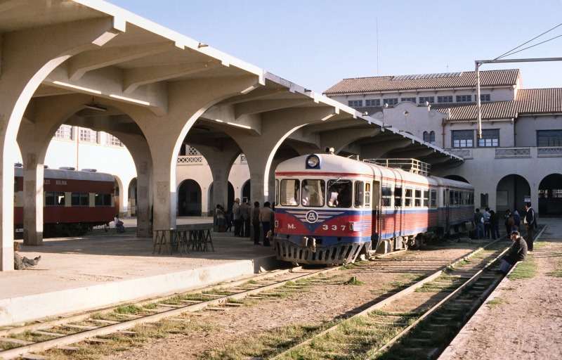 Train for La Paz in the Central Station of Cochabamba