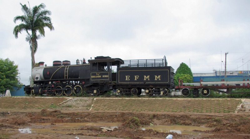 Steam Locomotive of Madeira-Mamoré Railway displayed in Guajaramirim