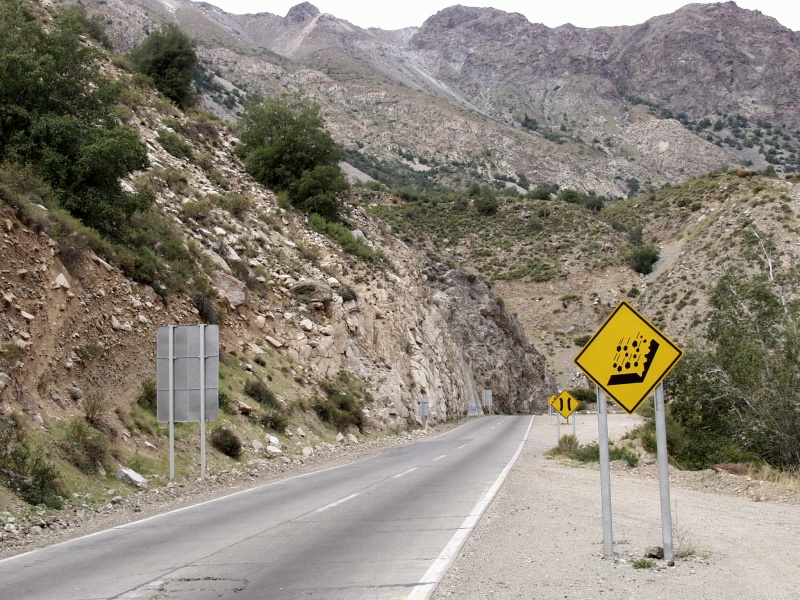 Pan American Highway under unstable mountain slopes