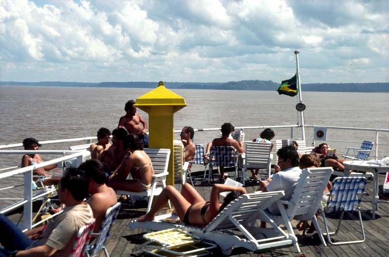 Passengers on a regular ship in the Manaus-Belém Route