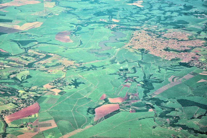 São Paulo Plateau with full of sugarcane fields
