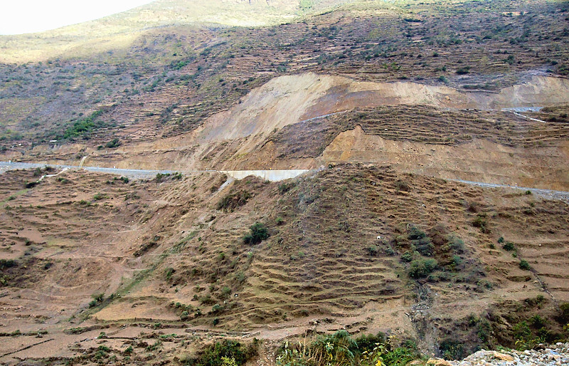 Terraced fields and Interoceanic Highway