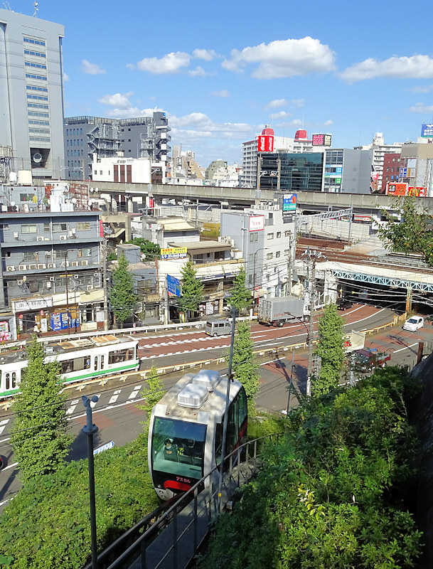 Asuka Park Rail and city center of Oji