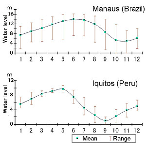 Annual change in water level 