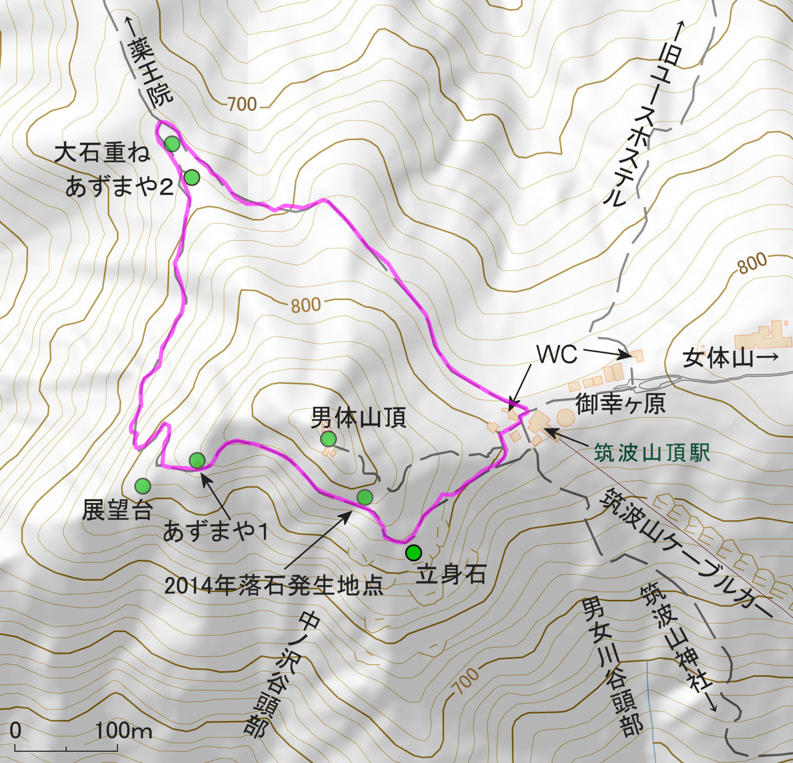 筑波山自然研究路マップ