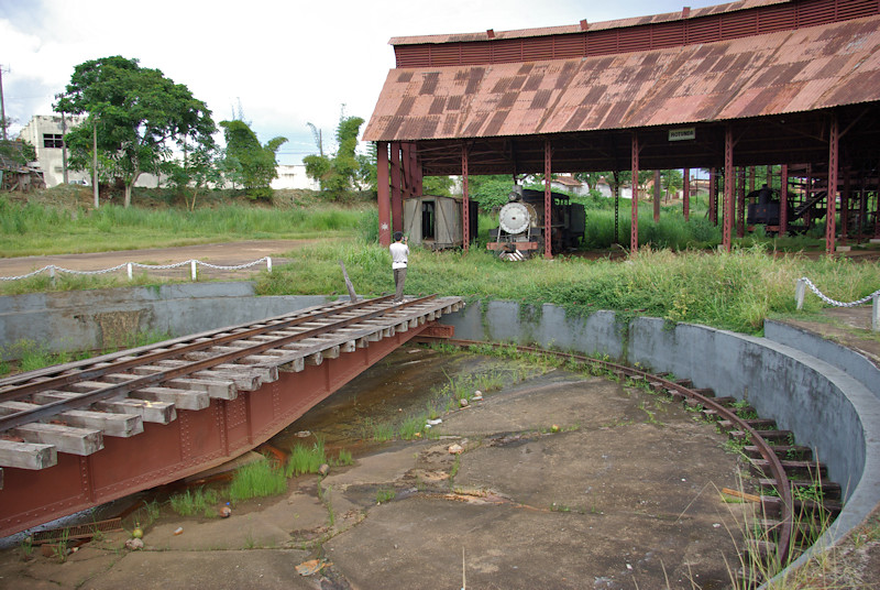 Turntable and engine shed at Porto Velho Station on the Madeira-Mamoré Railway